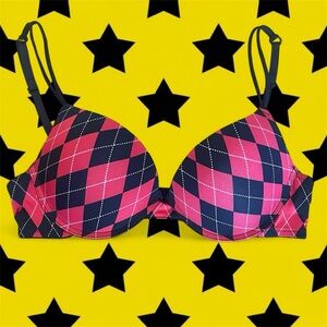 Y2k deadstock Rampage intimates harlequin pattern bra